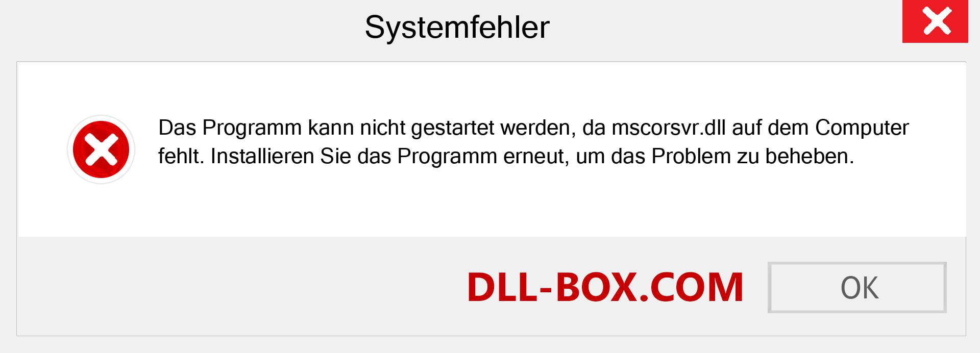 mscorsvr.dll-Datei fehlt?. Download für Windows 7, 8, 10 - Fix mscorsvr dll Missing Error unter Windows, Fotos, Bildern